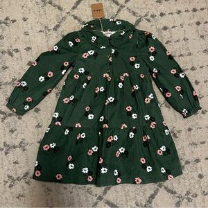 Boden Green Floral Kids Dress